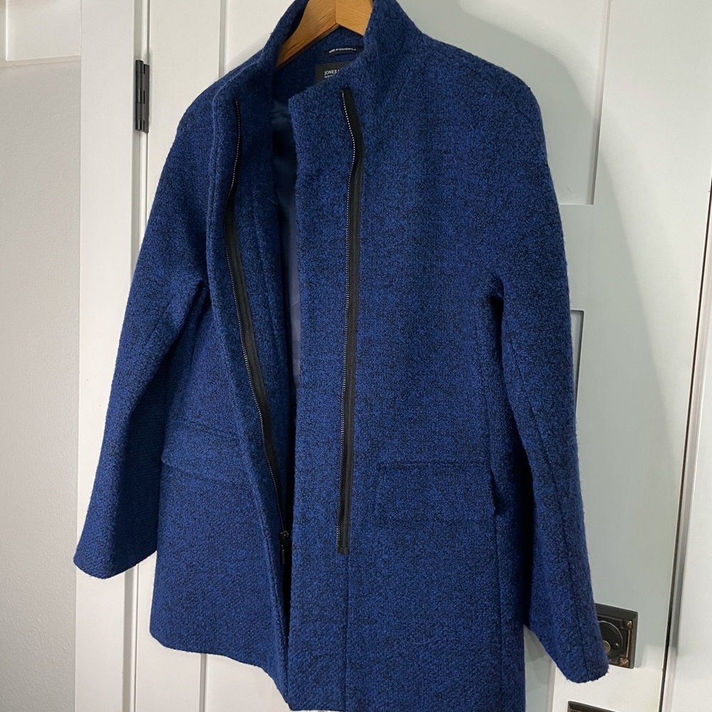Jones New York blue & black marled coat